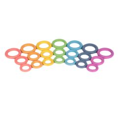 Anillas de madera colores arcoíris (21) - TickiT