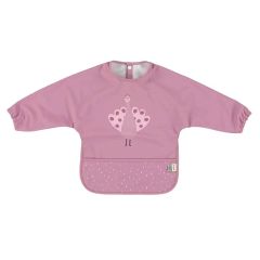 Babero impermeable manga larga lila pavo real - Trixie