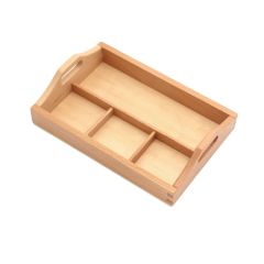 Bandeja de madera para clasificar 4 compartimentos 20 cm - Montessori