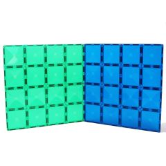 Bases azul y verde para construcción magnética 30 x 30 cm (2) - Connetix