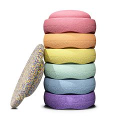 Bloques de movimiento + tabla de equilibrio Original Rainbow Pastel (6) - Stapelstein