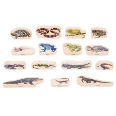 Bloques de madera Reptiles y anfibios (15) - TickiT