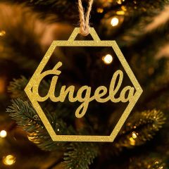 Bola para árbol de Navidad personalizada - Hexágono simple
