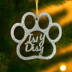 Bola para árbol de Navidad personalizada - Huella de mascota