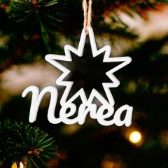 Bola para árbol de Navidad personalizada - Estrella dual