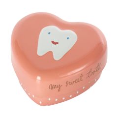 Caja metálica de corazón rosa para guardar los dientes - Maileg