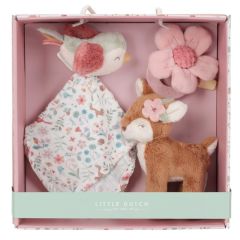 Caja regalo doudou, mordedor y peluche Jardín de Hadas - Little Dutch