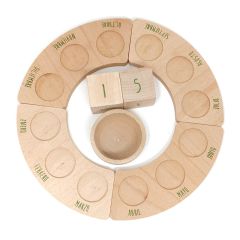 Calendario perpetuo anual de madera Castellano - Grapat