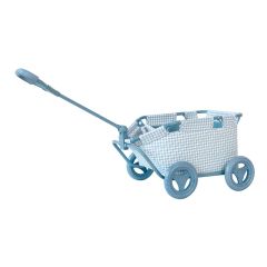 Carrito para juguetes Vichy azul - Monnëka
