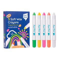 Ceras lavables multisuperficies colores neón (5) - Super Petit