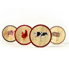 Círculos de madera magnéticos Animales de la granja (4) - Nowordbooks