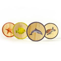 Círculos de madera magnéticos Animales del mar (4) - Nowordbooks