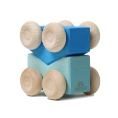 Coches de madera apilables azules (2) - Grimm's