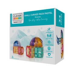 Construcción magnética Curved Pack Pastel 34 piezas - Cleverclixx