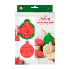 Cortador con 2 marcadores bolas de Navidad - Decora