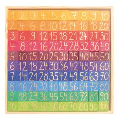 Tabla con fichas de madera para multiplicar y contar - Grimm's