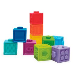 Cubos de construcción texturizados números, formas y animales (10) - Edushape