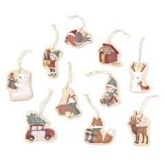 Decoraciones de madera árbol de Navidad (12) - Little Dutch