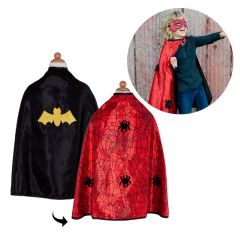 Disfraz capa reversible superhéroes Spiderman Batman con antifaz talla 3-4 - Great Pretenders
