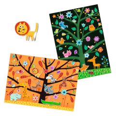 Escenarios con pegatinas reutilizables Animales Pilla-pilla - Djeco