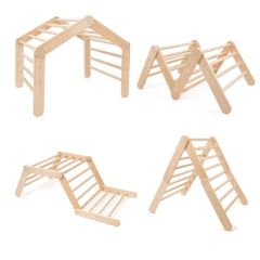 Estructura de escalada de madera modulable plegable Pikler Quadra - 509Crew