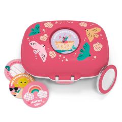 Fiambrera compacta polipropileno rosa pájaros (sin BPA) 600 ml - Monbento