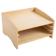 Gabinete de madera vacío para 3 puzles botánica - Montessori