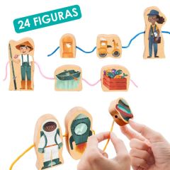 Juego de madera para enlazar: Profesiones - Akros
