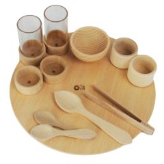 Kit de manipulación 12 piezas de madera - Enrosca