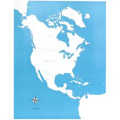 Mapa de América del Norte con nombres - Montessori