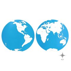 Mapa del mundo continentes con nombres - Montessori