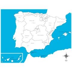 Mapa de España con nombres - Montessori