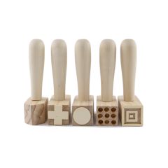 Martillos de madera con patrones para plastilina y arena (5) - Deukaliptus