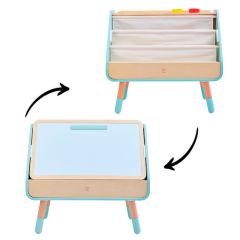 Mesa de dibujo con pizarras y biblioteca 2 en 1 - Hape