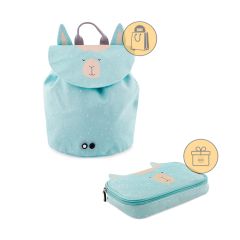 Mochila saco azul alpaca - Trixie + REGALO estuche