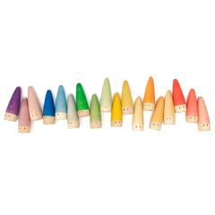 Muñecos Palos de madera colores arcoíris y pastel (18) - Grapat