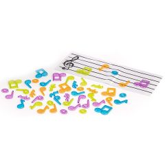 Notas musicales translúcidas de colores con pentagrama (96) - Miniland