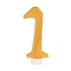 Número 1 de madera amarillo anaranjado para calendario anual circular y para la espiral - Grimm's