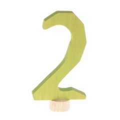 Número 2 de madera verde lima para calendario anual circular y para la espiral - Grimm's