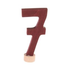 Número 7 clásico de madera granate oscuro para calendario anual circular y para espiral - Grimm's