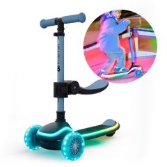 Patinete evolutivo 2 en 1 Raket Up azul con luces - Kinderkraft