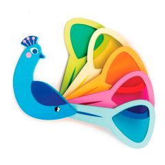 Pavo real de madera con paneles de colores - Tender Leaf
