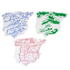 Plantillas mapas España: provincias, cordilleras y ríos (3)