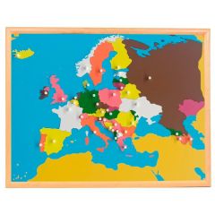 Puzle de madera de Europa con marco - Montessori
