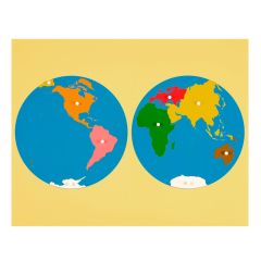 Puzle de madera del mundo continentes - Montessori