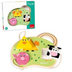 Puzle de madera encajable Granja Baby 3 piezas - Goula