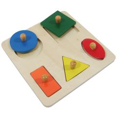 Puzle de madera 5 formas geométricas - Montessori