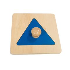 Puzle de madera triángulo azul - Montessori