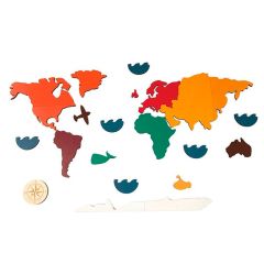 Puzle de madera mapamundi 22 piezas - Andreu Toys