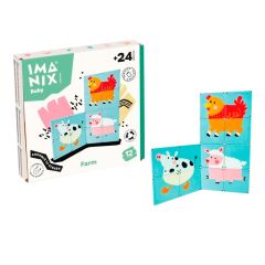 Puzles magnéticos animales de la granja Imanix Baby 12 piezas - Braintoys